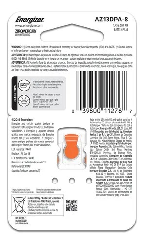 Pila Bateria #13 Energizer Audifono